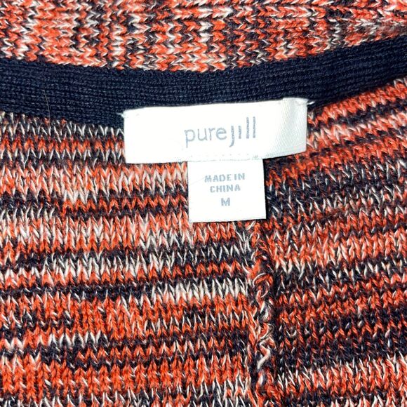 J. Jill Colorful Cotton Sweater Women’s Size Medium V-Neck Knit Top - Picture 4 of 6